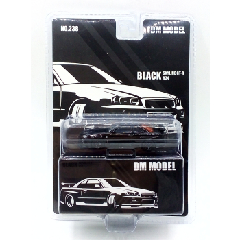 Nissan Skyline GT-R R34 black - skala 1:64 - DM Model